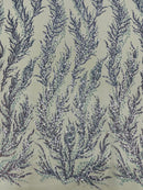 Vine Beaded Lace on Mesh 54" Wide | New Creation Fabric & Foam Inc.