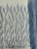 Vine Beaded Lace on Mesh 54" Wide | New Creation Fabric & Foam Inc.