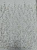 Vine Beaded Lace on Mesh 54" Wide | New Creation Fabric & Foam Inc.