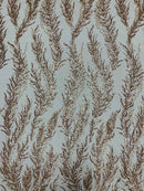 Vine Beaded Lace on Mesh 54" Wide | New Creation Fabric & Foam Inc.