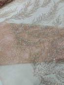 Vine Beaded Lace on Mesh 54" Wide | New Creation Fabric & Foam Inc.