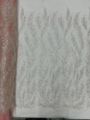 Vine Beaded Lace on Mesh 54" Wide | New Creation Fabric & Foam Inc.