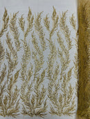 Vine Beaded Lace on Mesh 54" Wide | New Creation Fabric & Foam Inc.