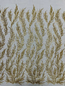 Vine Beaded Lace on Mesh 54" Wide | New Creation Fabric & Foam Inc.