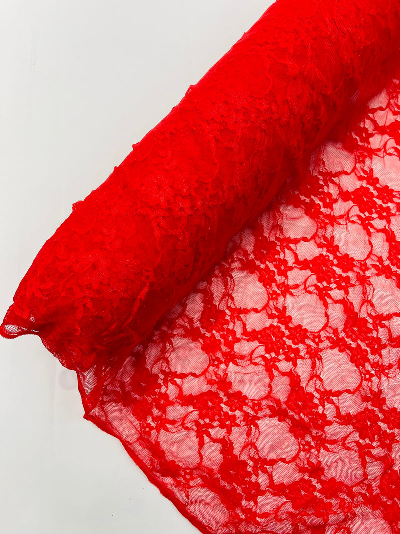 FLORAL NYLON STRETCH LACE (by the yard)