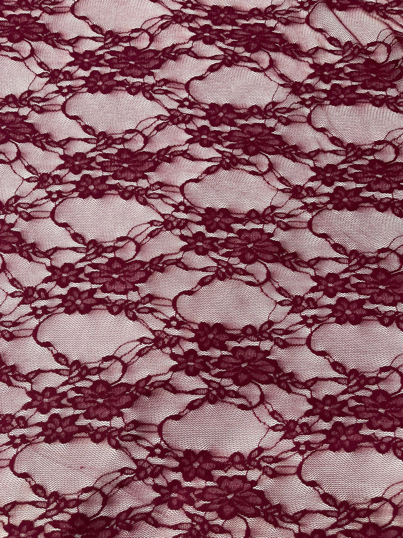 FLORAL NYLON STRETCH LACE (by the yard)