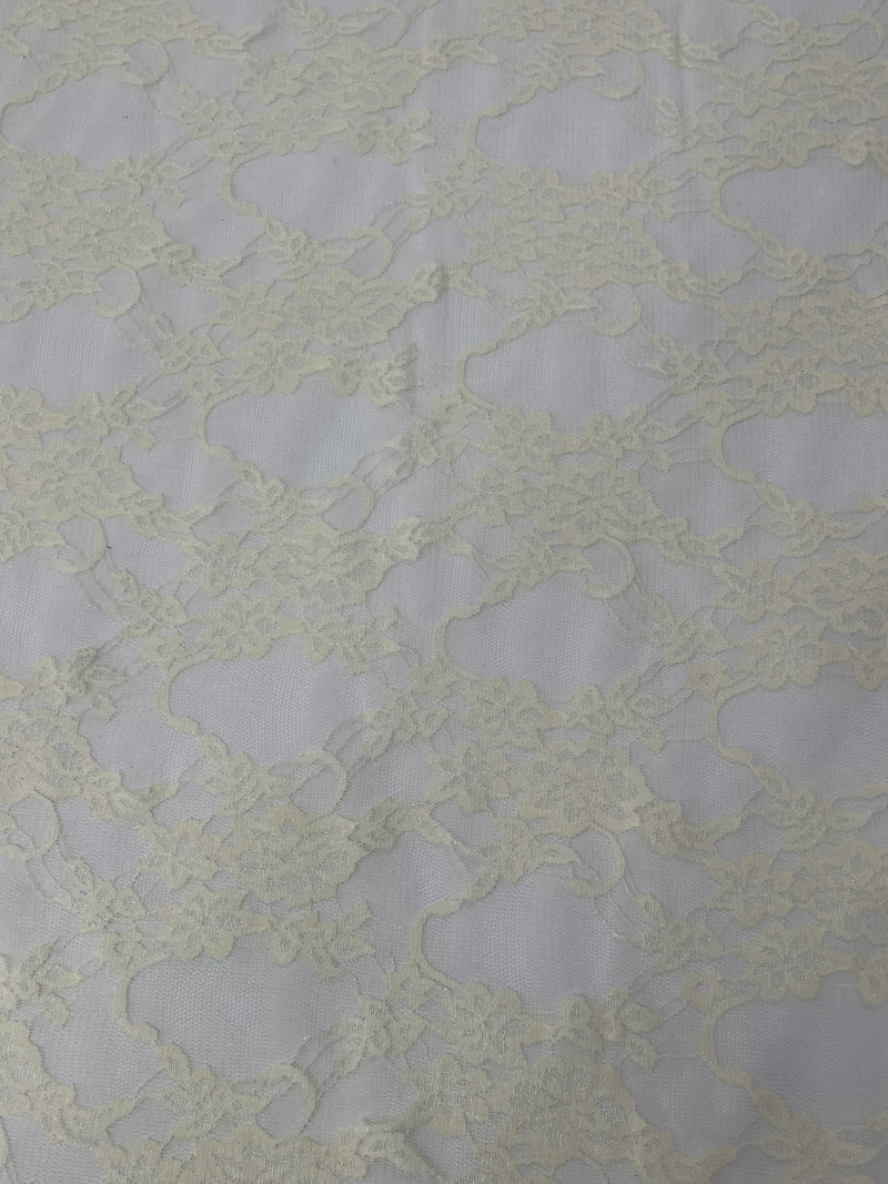 FLORAL NYLON STRETCH LACE (by the yard)