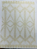 Luxury Bridal Fabric with Geometric Beading on a mesh, by The Yard.