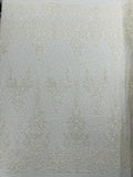 Royalty Damask Beaded Lace Luxury on Mesh, by The Yard.
