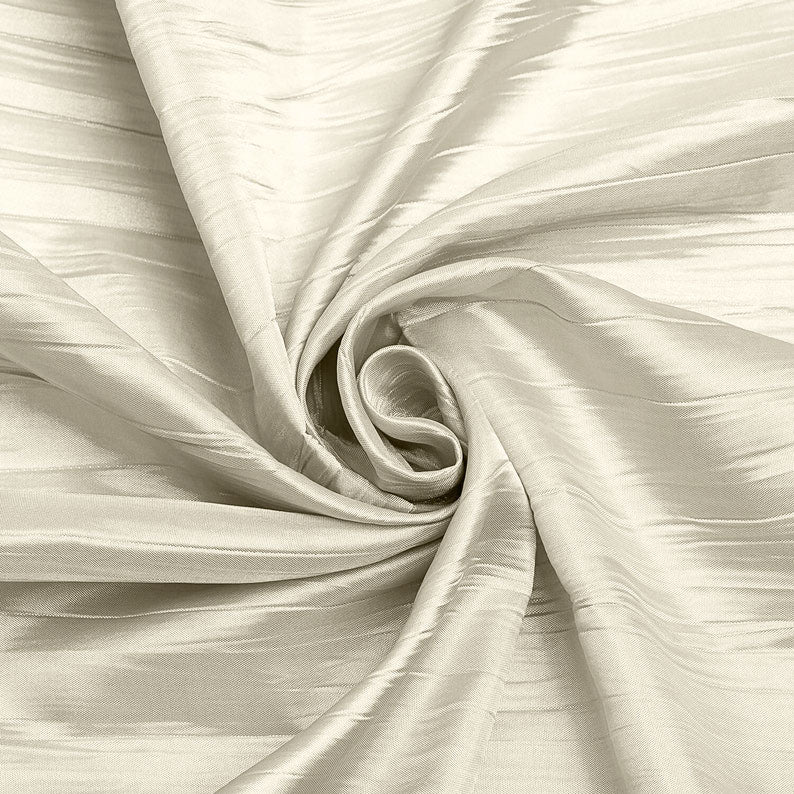 Ivory - Crushed Taffeta Fabric - 54" Width - Creased Clothing Decorations Crafts - Sold By The Yard