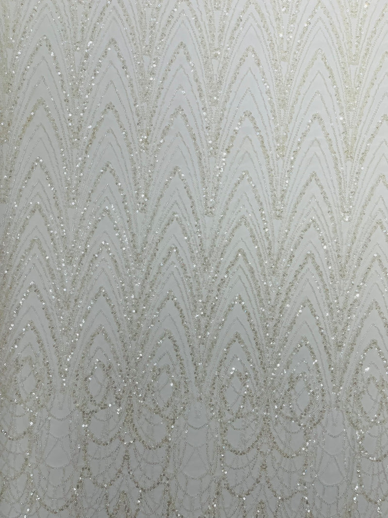 Luxury Chain Geometric Beaded Lace, by The Yard.