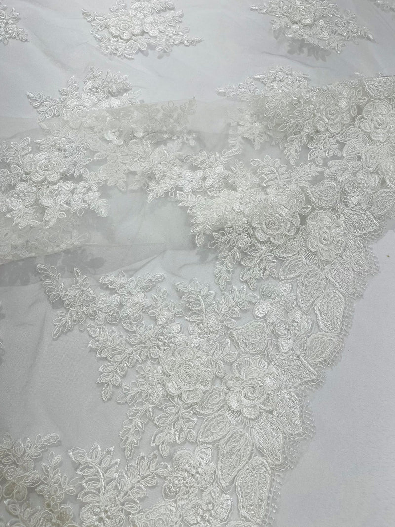 CORDED LACE 3D FLORAL (by the yard)