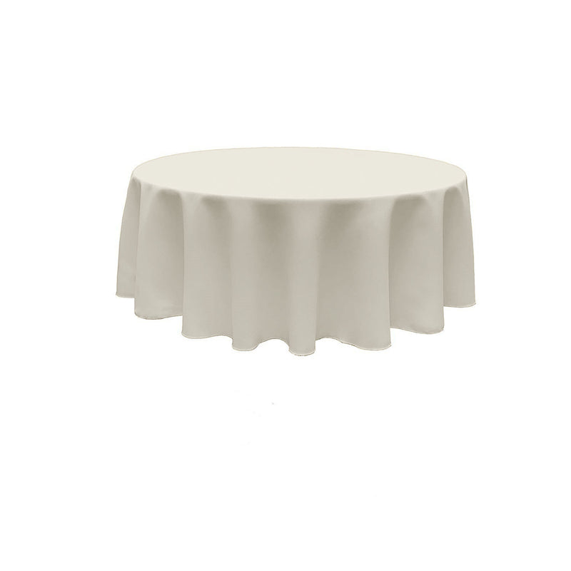 Ivory Round Polyester Poplin Seamless Tablecloth - Wedding Decoration Tablecloth