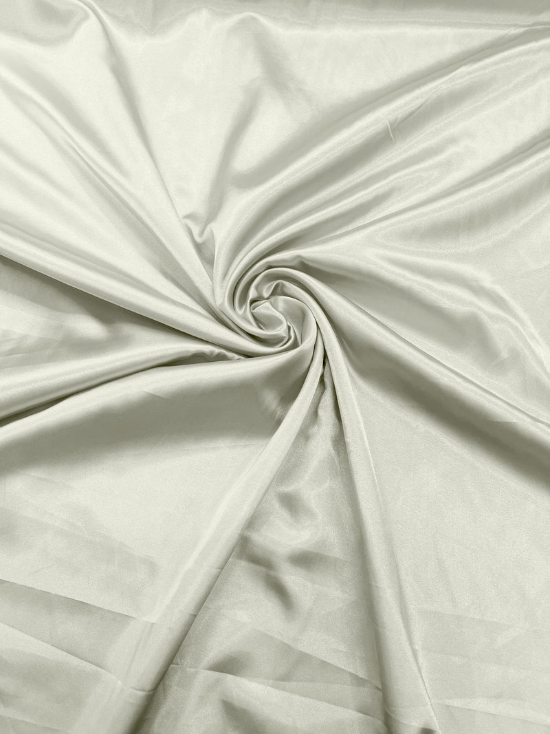 Ivory Stretch Charmeuse Satin Fabric 58" Wide/Light Weight Silky Satin/Sold By The Yard