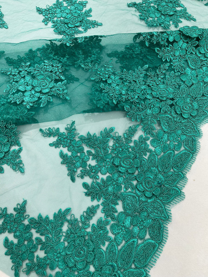 CORDED LACE 3D FLORAL (by the yard)