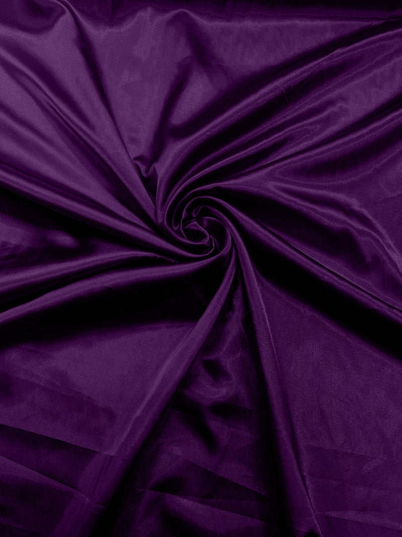 Jewel Purple Stretch Charmeuse Satin Fabric 58" Wide/Light Weight Silky Satin/Sold By The Yard