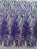 PHOENIX FEATHER SEQUIN ON STRETCH MESH FABRIC (By The Yard)