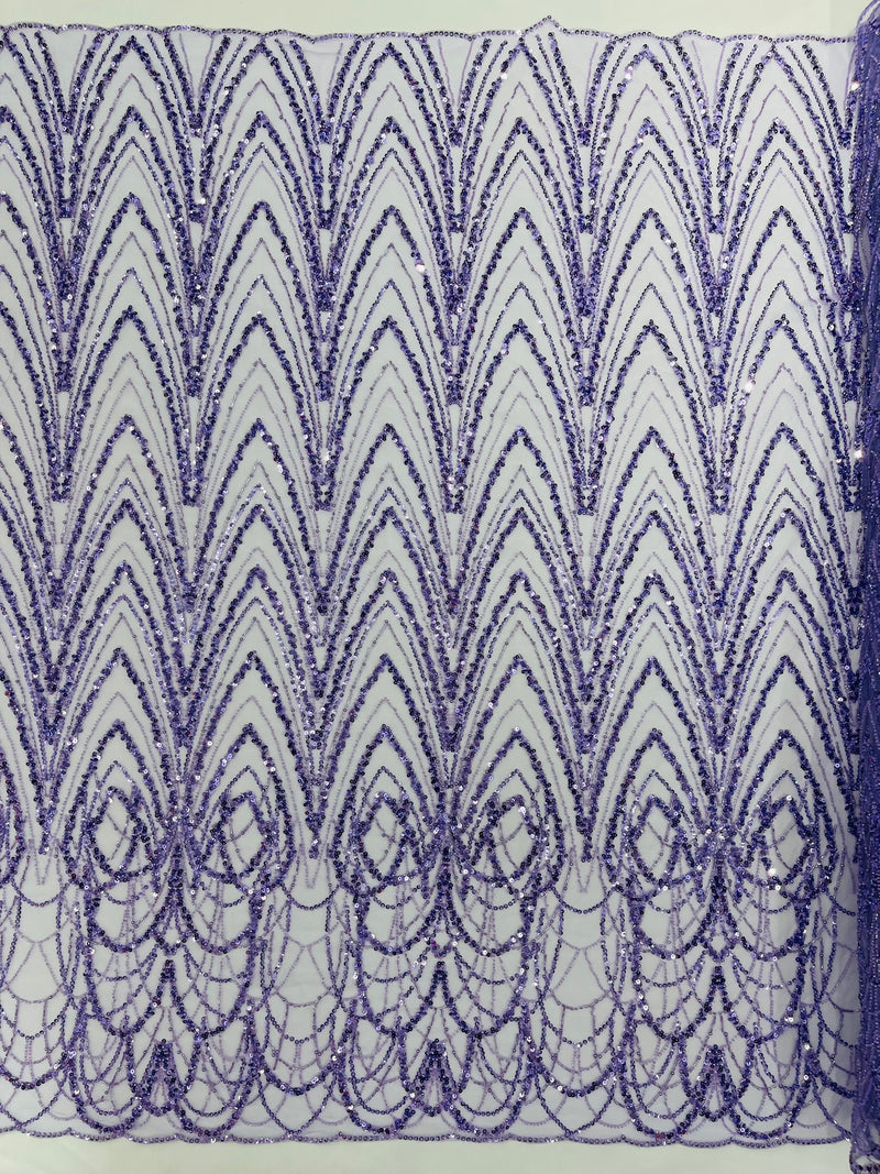 Luxury Chain Geometric Beaded Lace, by The Yard.