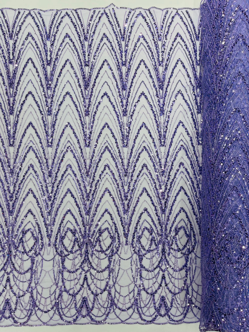 Luxury Chain Geometric Beaded Lace, by The Yard.
