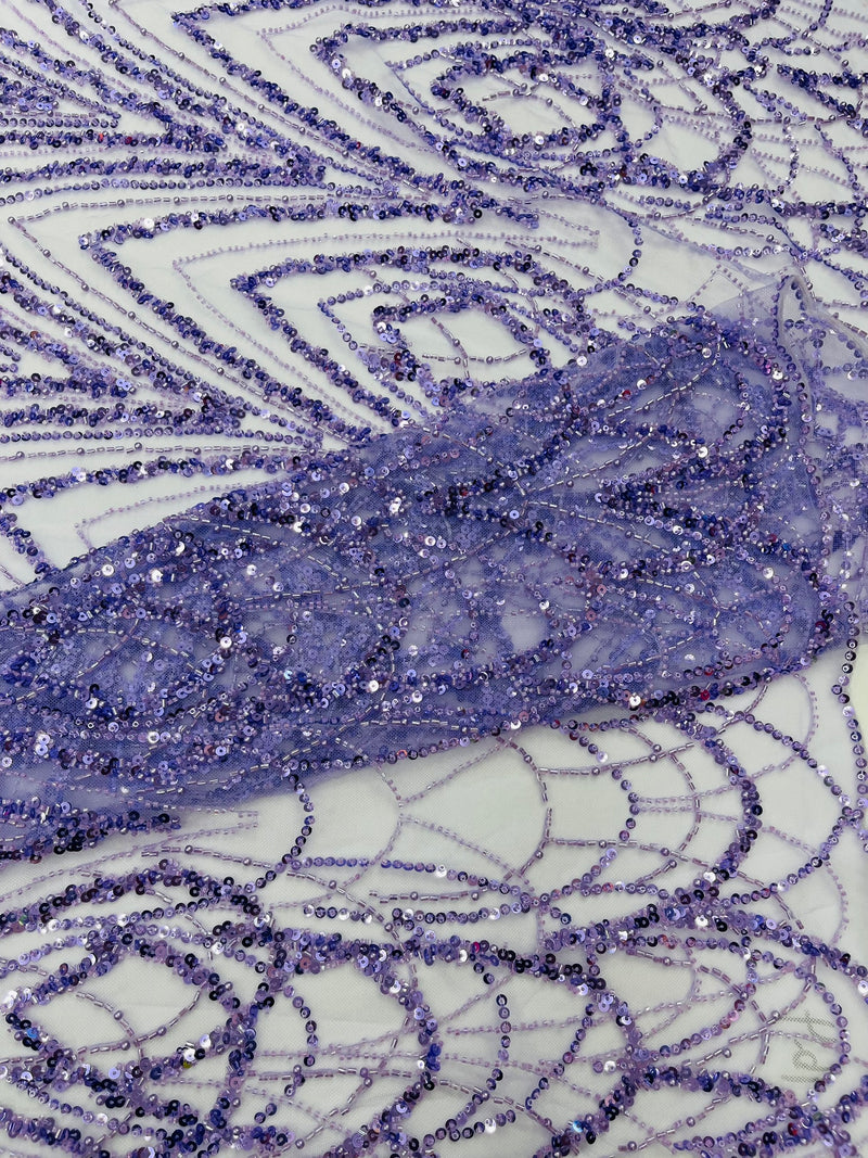 Luxury Chain Geometric Beaded Lace, by The Yard.