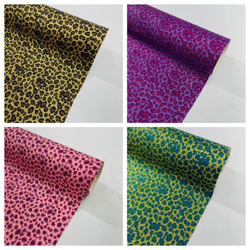 LEOPARD GLITTER CANVAS VINYL (by the yard)