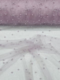 Pearl Glitter Studded Mesh, 2-Way Stretch Shimmer Mesh Fabric, Sold by the yard.