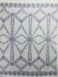 Luxury Bridal Fabric with Geometric Beading on a mesh, by The Yard.