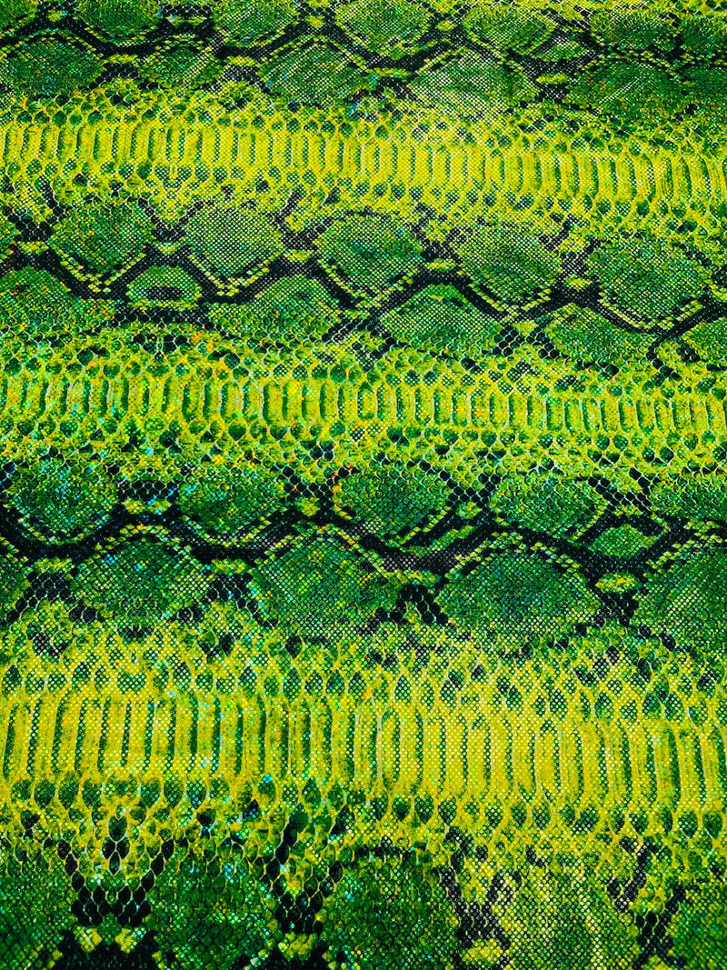 Holographic Snake Foil Printed Spandex Fabric (by the yard)