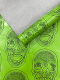 Skull Embossed Fake Leather Upholstery, 3D Faux Leather PVC Vinyl Fabric.