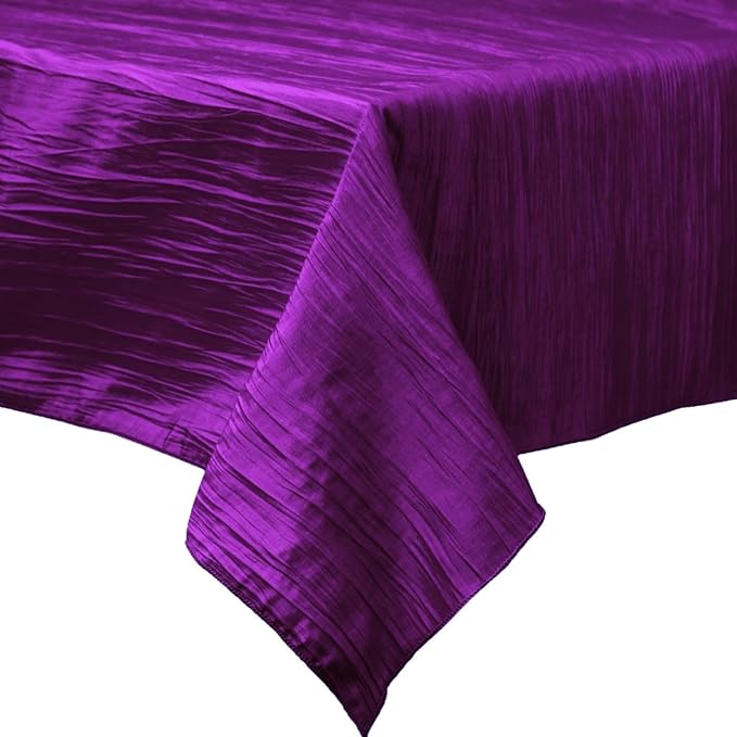 Rectangular Light Weight Accordion Design Crushed Taffeta Seamless Table Overlay. (58" Inches x 120" Inches)