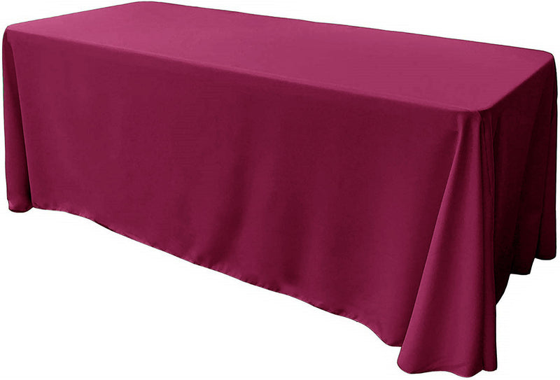 90" X 156" Rectangular Seamless Polyester Poplin Tablecloth, for Party/Wedding Tablecloth