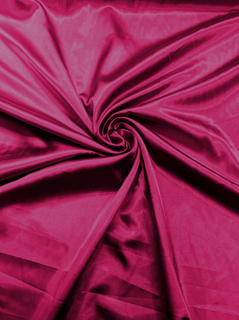 Magenta Stretch Charmeuse Satin Fabric 58" Wide/Light Weight Silky Satin/Sold By The Yard