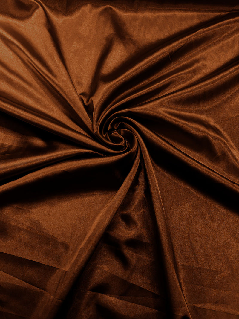 Mocha Stretch Charmeuse Satin Fabric 58" Wide/Light Weight Silky Satin/Sold By The Yard