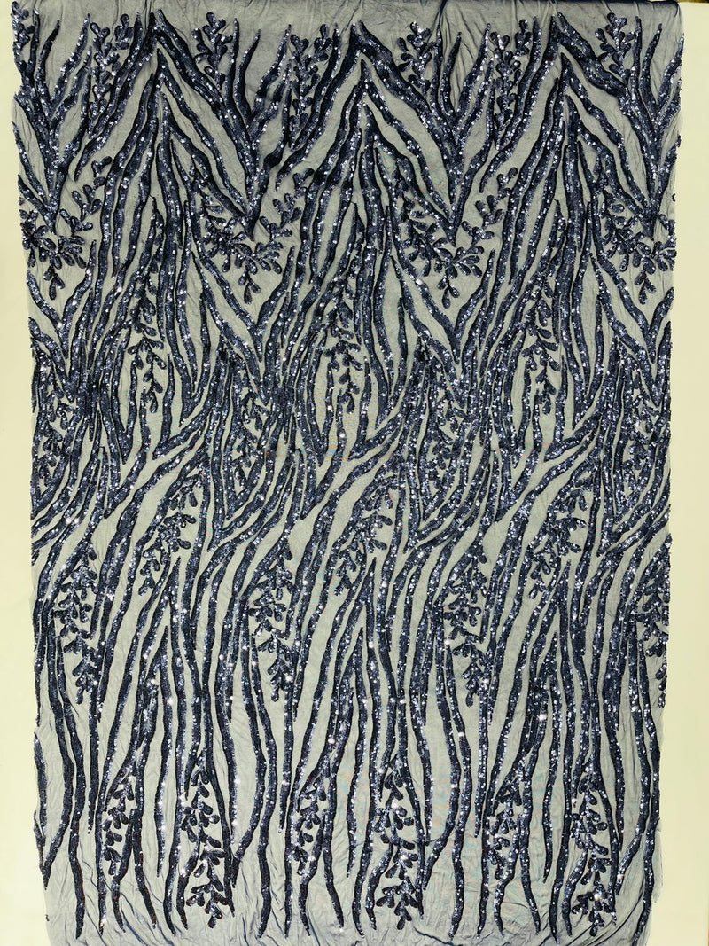 Vine/Root Sequin 4 Way Stretch Mesh Fabric, by The Yard.