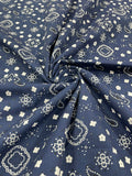 Poly Cotton Bandanna Print Fabric,58/59" Wide, Good for Face Mask Covers.