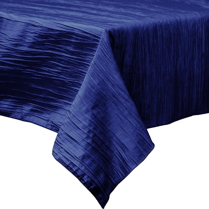 Rectangular Light Weight Accordion Design Crushed Taffeta Seamless Table Overlay. (58" Inches x 120" Inches)