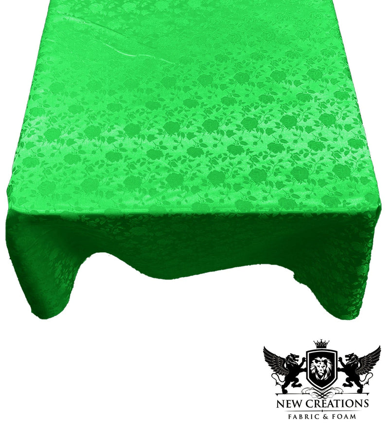 Square Tablecloth Roses Jacquard Satin Overlay for Small Coffee Table Seamless. (42" Inches x 42" Inches)
