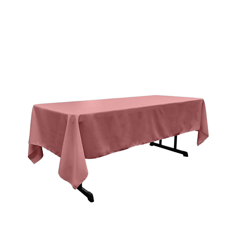 Old Rose Rectangular Polyester Poplin Tablecloth