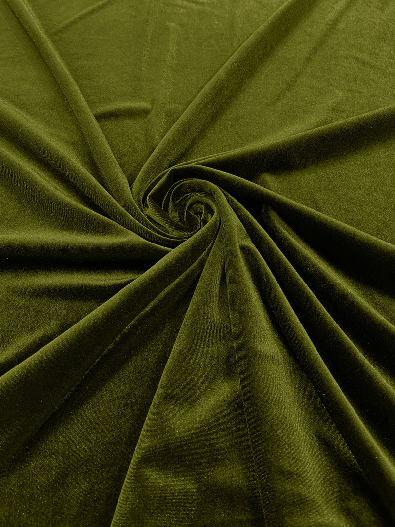 Solid Stretch Velvet Fabric  58/59" Wide 90% Polyester/10% Spandex By The Yard.