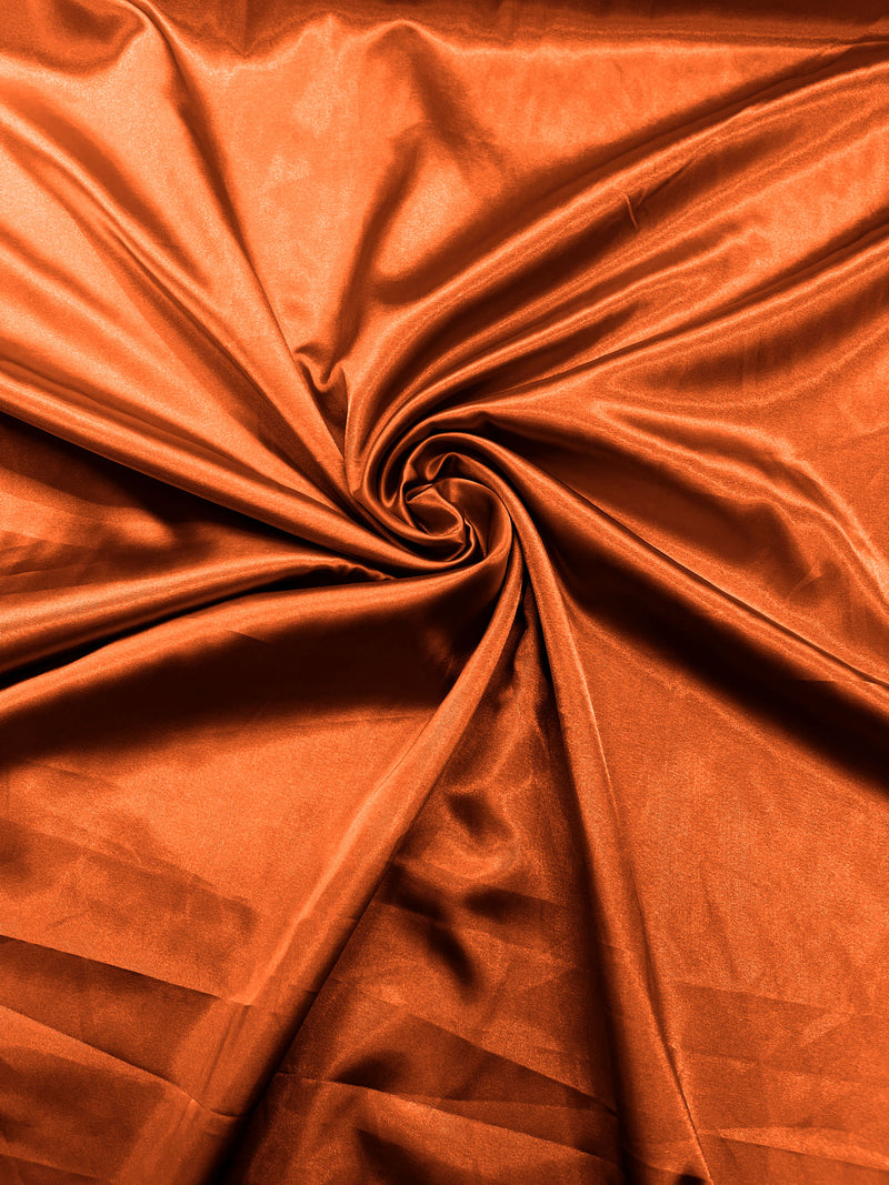 Orange Stretch Charmeuse Satin Fabric 58" Wide/Light Weight Silky Satin/Sold By The Yard
