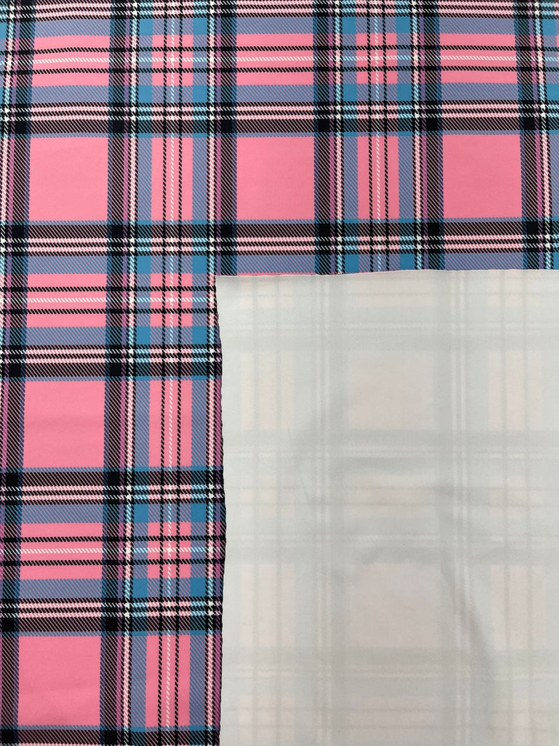 PLAID MULTICOLOR CHECKERED SPANDEX (by the yard)