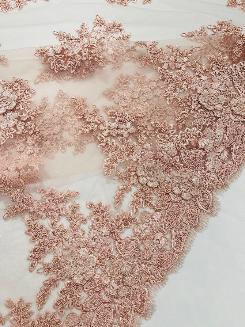 CORDED LACE 3D FLORAL (by the yard)