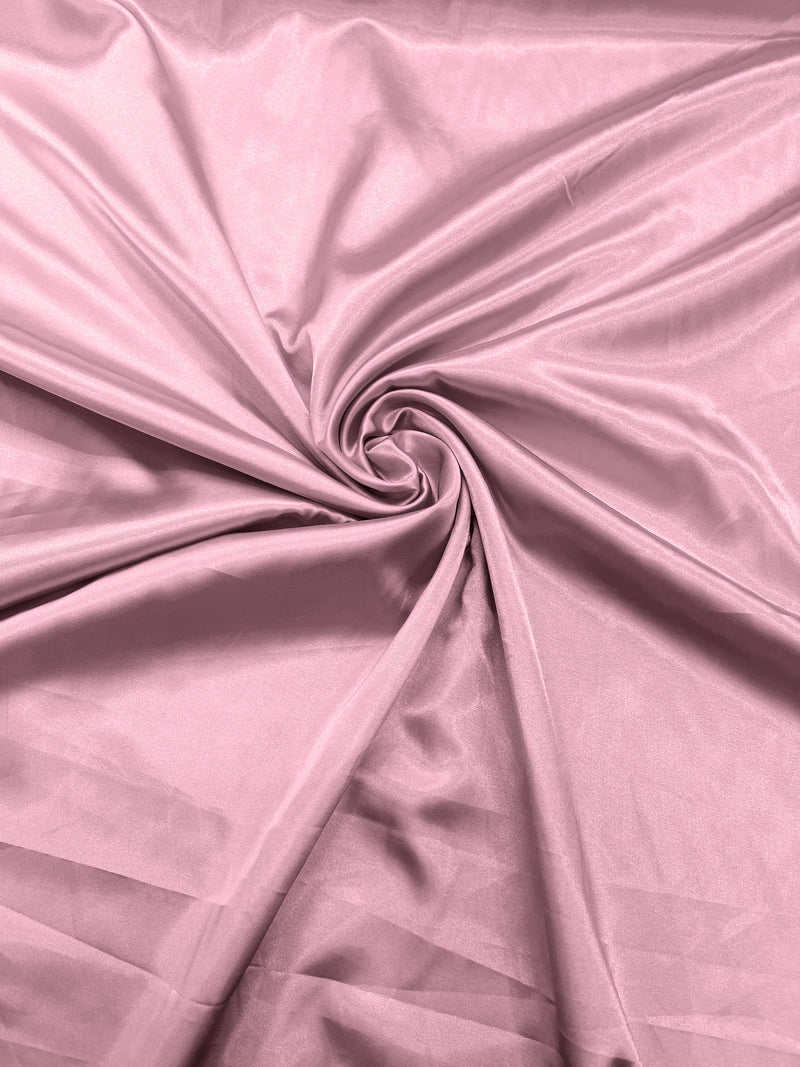 Pink Stretch Charmeuse Satin Fabric 58" Wide/Light Weight Silky Satin/Sold By The Yard