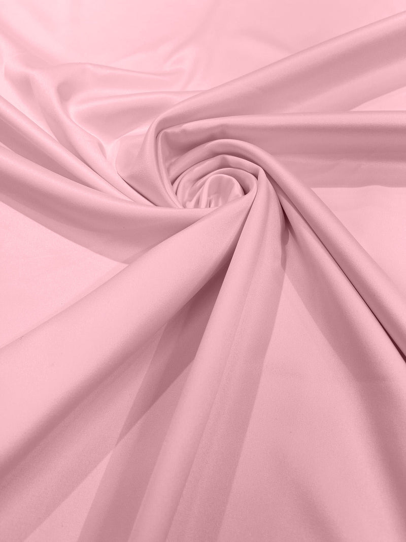 Pink Solid Matte Stretch L'Amour Satin Fabric 95% Polyester 5% Spandex/58" Wide/ By The Yard