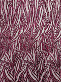 Vine/Root Sequin 4 Way Stretch Mesh Fabric, by The Yard.