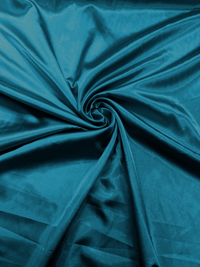 Pucci Teal Stretch Charmeuse Satin Fabric 58" Wide/Light Weight Silky Satin/Sold By The Yard