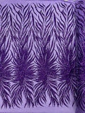 PHOENIX FEATHER SEQUIN ON STRETCH MESH FABRIC (By The Yard)