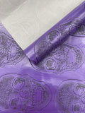 Skull Embossed Fake Leather Upholstery, 3D Faux Leather PVC Vinyl Fabric.