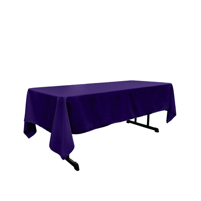 Purple Rectangular Polyester Poplin Tablecloth