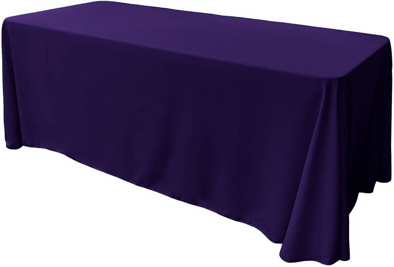 90" X 120" Rectangular Seamless Polyester Poplin Tablecloth, for Party/Wedding Tablecloth